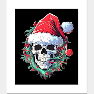 Christmas Celebration with a Skull Twist Posters and Art